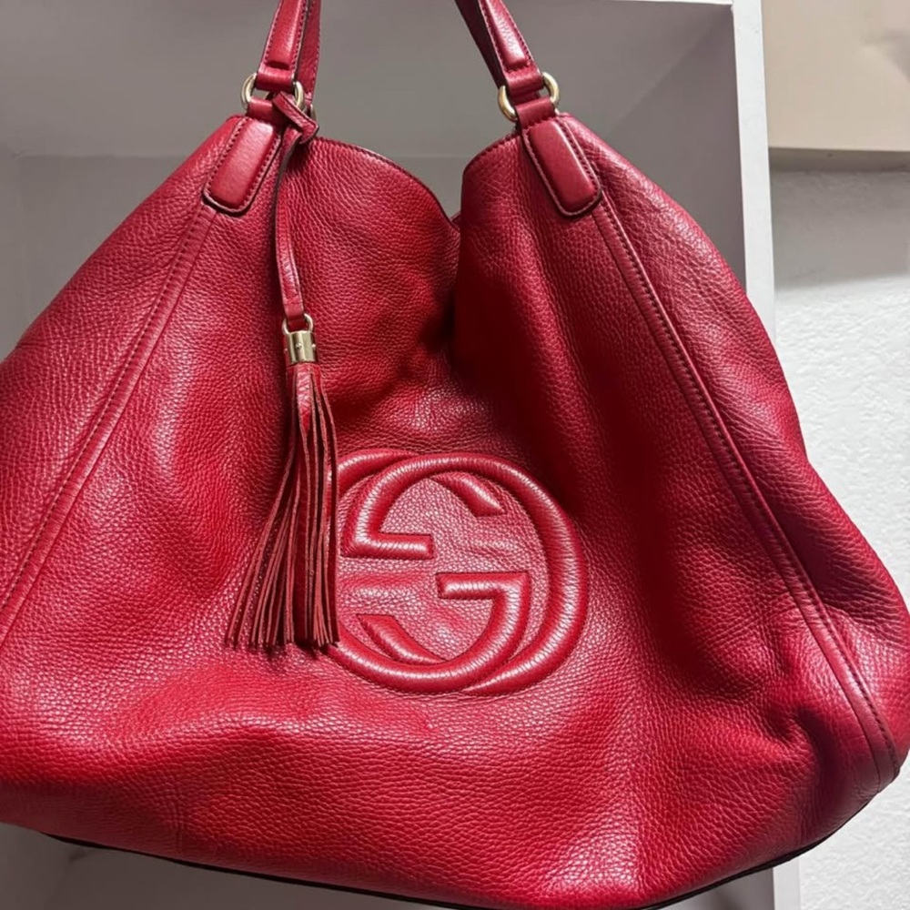 Gucci Crimson Leather Hobo Bag